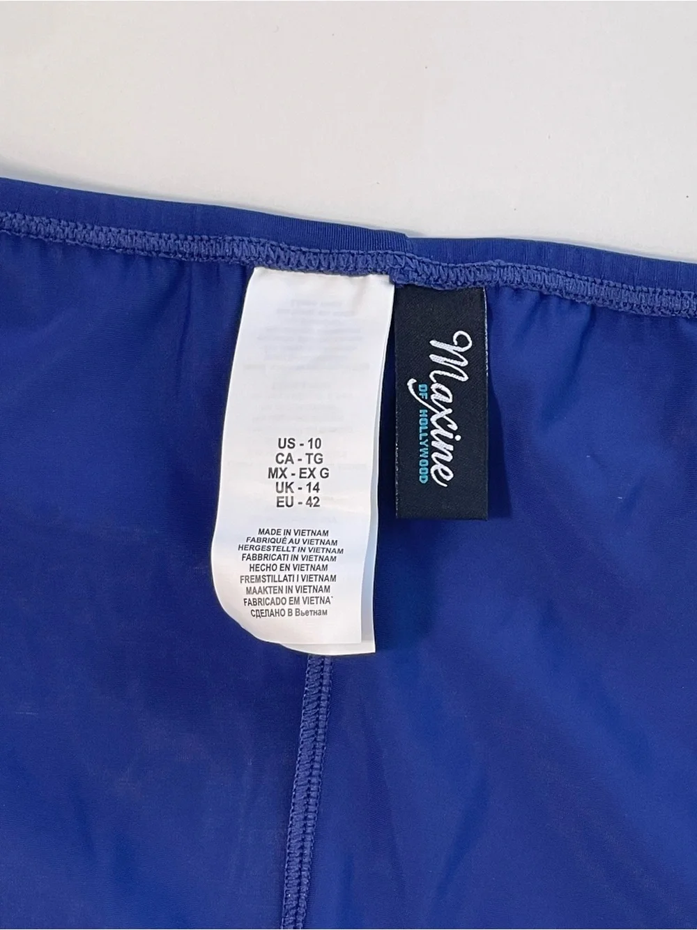 Maxine of Hollywood Women’s Blue High Waist Swim Bottoms Size 10 NWT